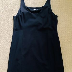 Eileen Fisher Black Ponte Knit Sexy Dress Sz L EUC